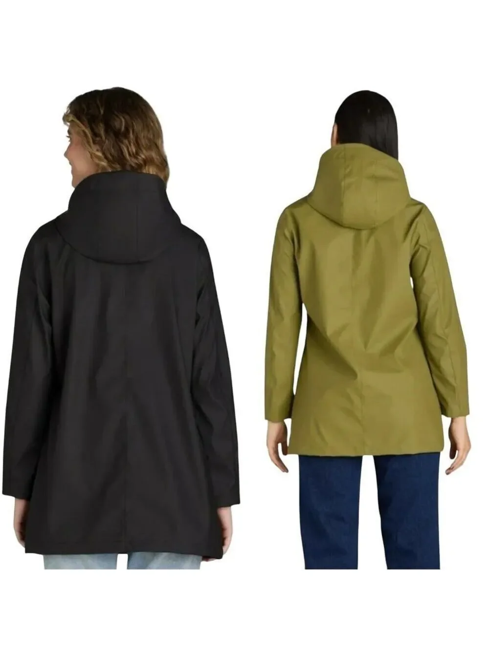 BIG CHILL WATER RESISTANT RAIN COAT WOMEN'S XL BLACK OR OLIVE GREEN SOFT & COMFY